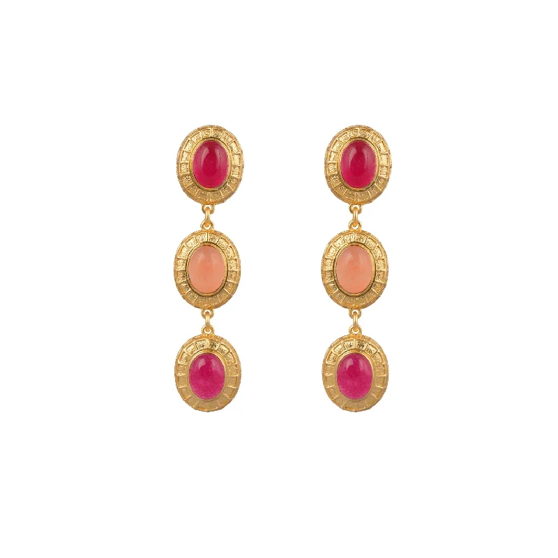 Elegant Dangle Earrings-Whitney Earrings Pink Jade