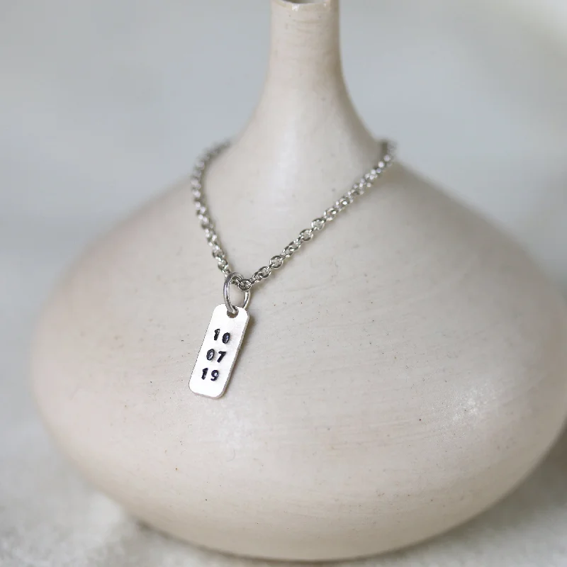 Opal Pendant Necklace-ITTY-BITTY TAG NECKLACE