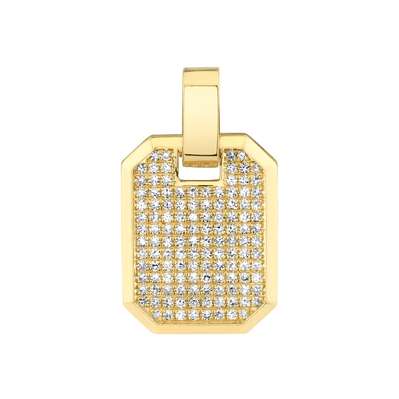 Sparkling Crystal Necklace-DIAMOND PAVE NAMEPLATE PENDANT