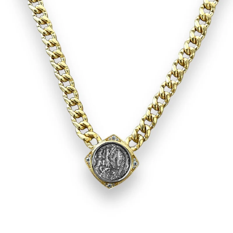 Gold Rope Chain Necklace-GOLD NICO COIN NECKLACE