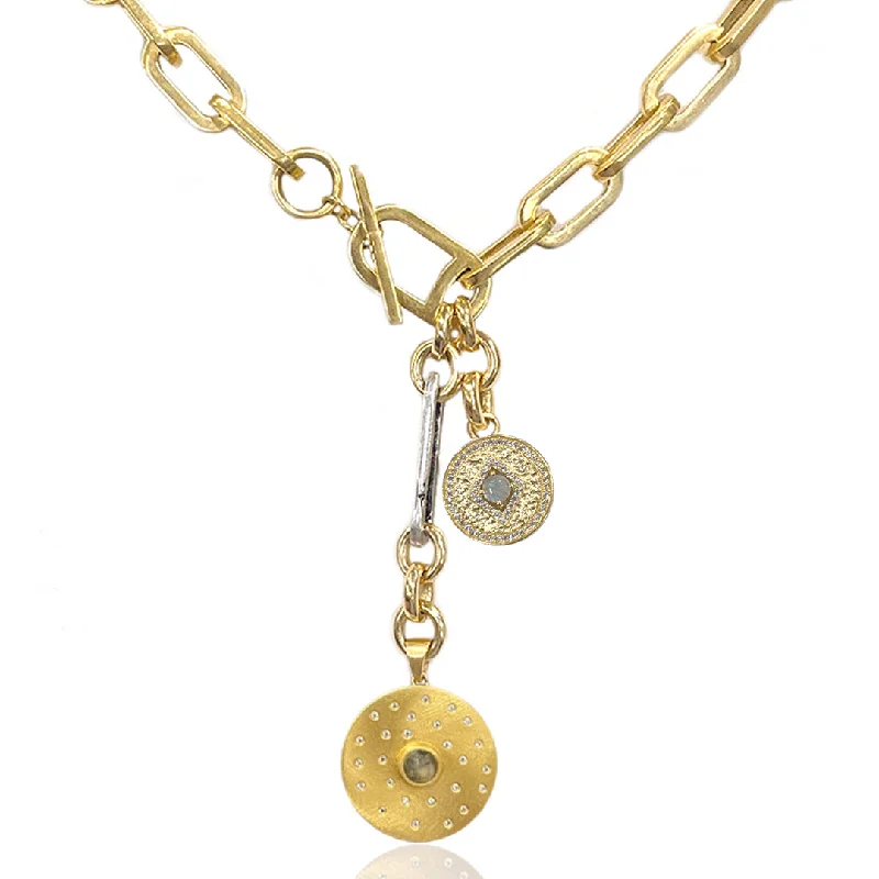 Classic Chain Necklace-BRUSHED GOLD RICO RONDO TOGGLE NECKLACE