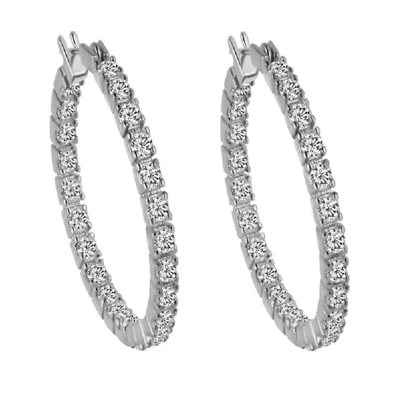 Pearl Hoop Earrings-Crystal Hoop Earrings