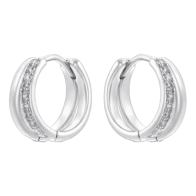 White Gold Color White Diamond 1 Pair