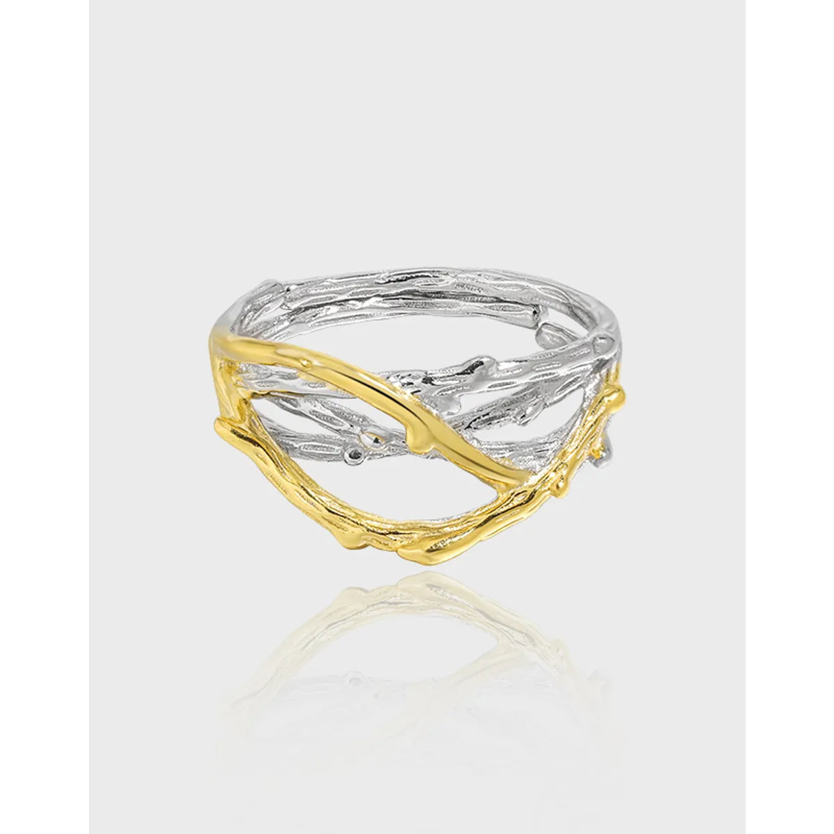 Dainty Wedding Band-Original Design Geometric Sterling Silver Plating 18k Gold Plated Open Rings