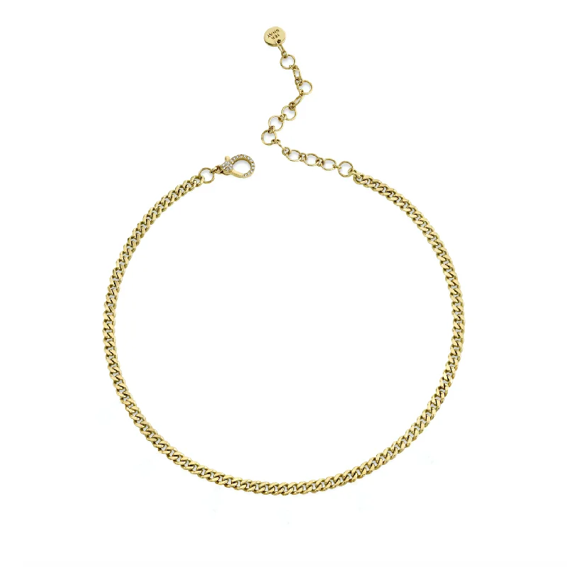 Cute Crystal Necklace-SOLID GOLD BABY LINK NECKLACE