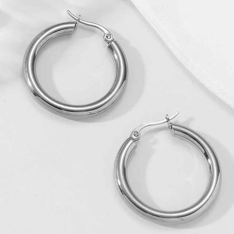 Glossy Earrings-Silver