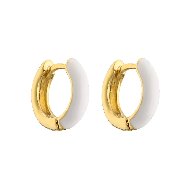 White Ear Ring 1 Pair