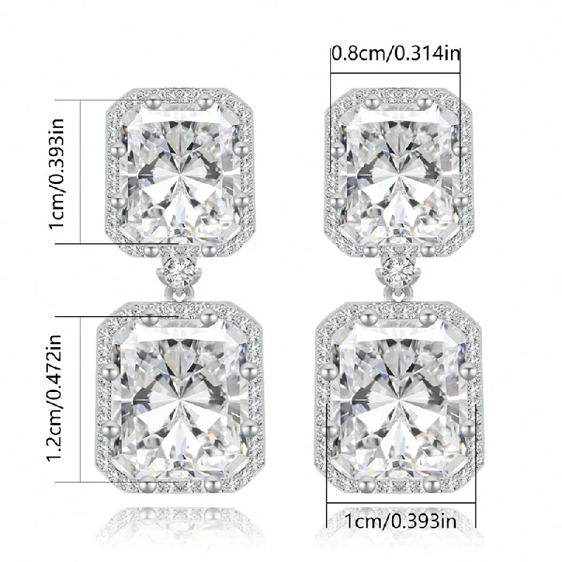 Double Zircon Ear Studs