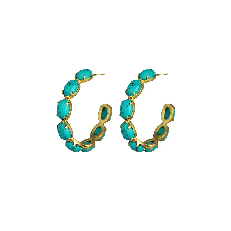 Simple Gemstone Earrings-Como Earrings Turquoise