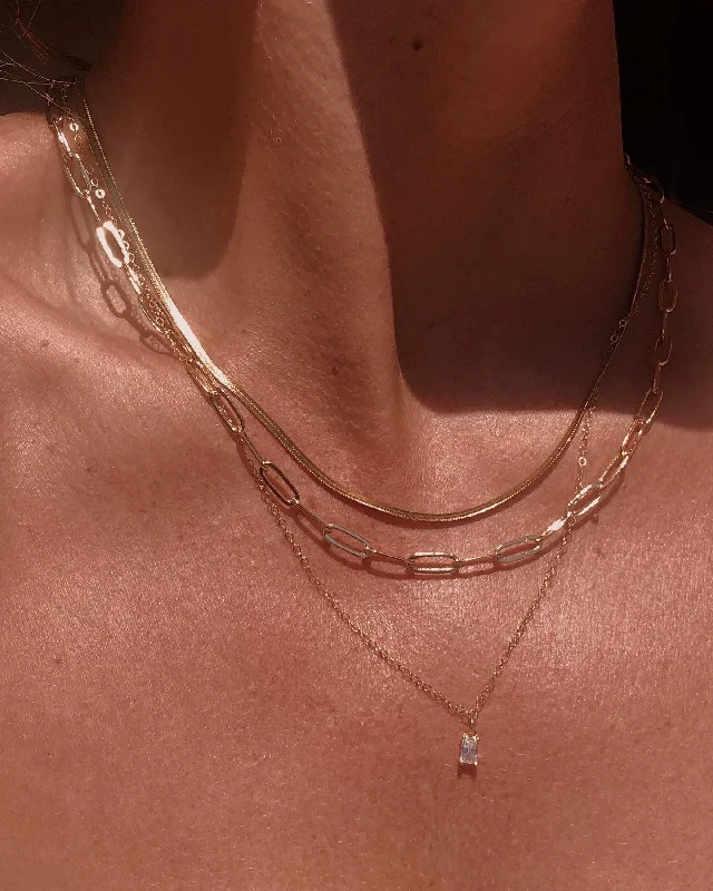 Gold Pendant Necklace-The Devon Chain Set