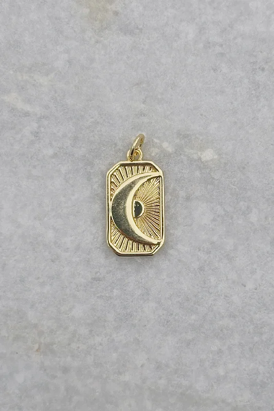 Stylish Gold Necklace-Moon Tag Charm