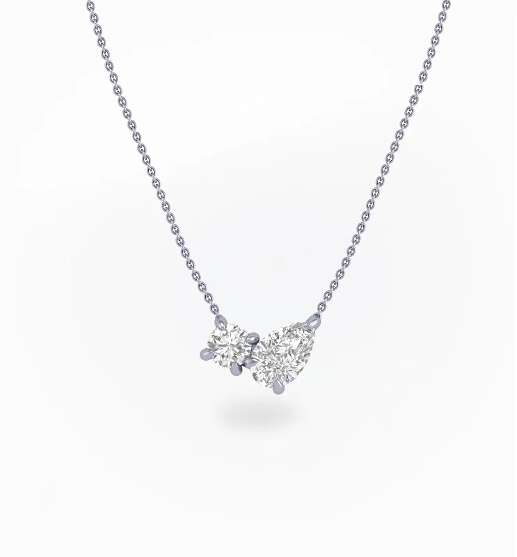 Long Diamond Pendant Necklace-Chione