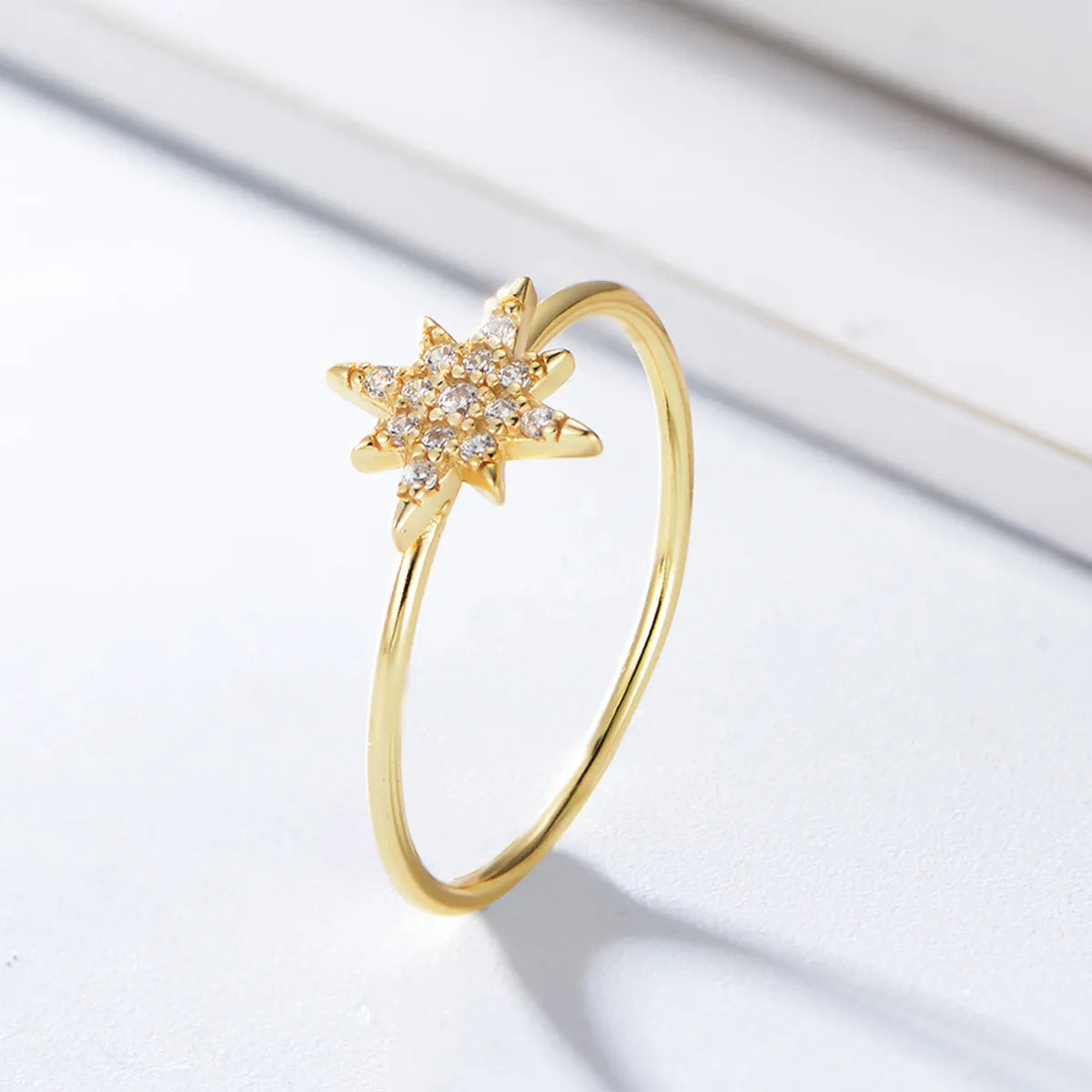 Dainty Sapphire Wedding Band-Wholesale Ig Style Star Sterling Silver Inlay Zircon Rings