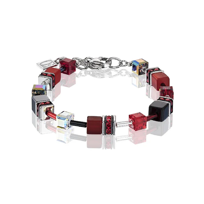 Elegant Crystal Bracelet-Coeur De Lion Red Swarovski® Crystals GeoCUBE® Bracelet